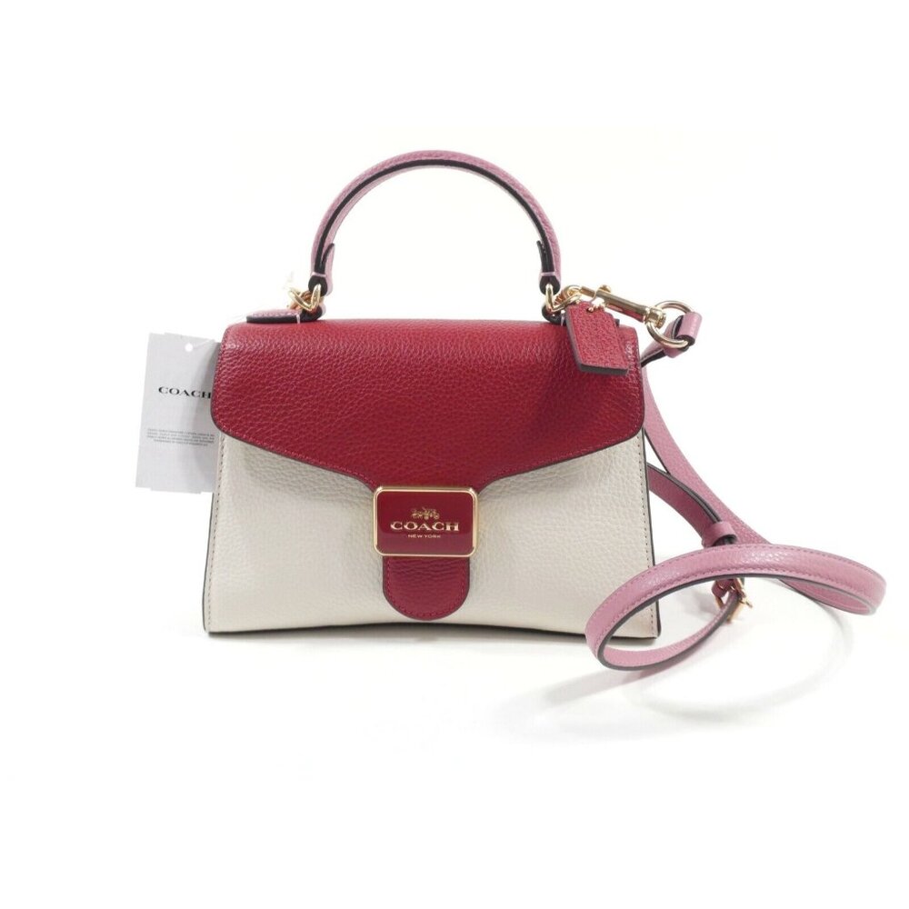 Coach 1941 Red Multi Colorblock Pepper Satchel NWT C6993